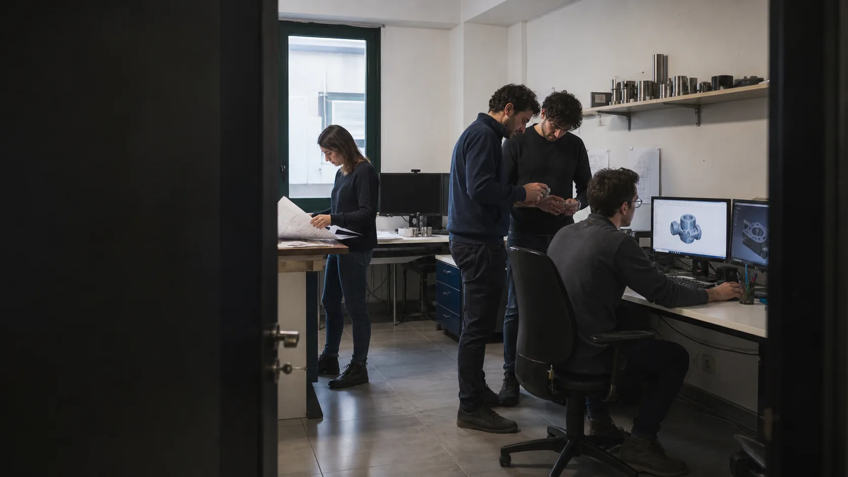 Un team tecnico durante una revisione di progetto